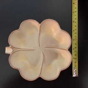 Frankoma Shamrock Four Leaf Clover 223 Pottery Desert Gold Trinket / Candy Dish